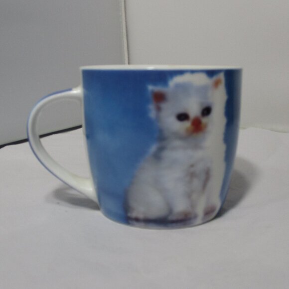 Adorable Mulberry Home Collection White Kitty Cat Ceramic Coffee Mug Cup - Picture 4 of 8